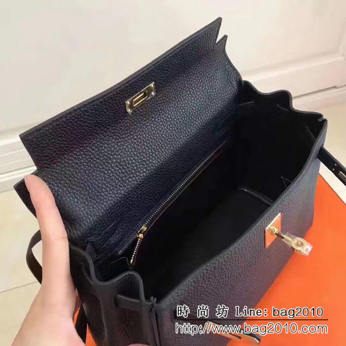 愛馬仕Hermes 荔枝紋頭層牛皮凱莉包 可手提肩背 0AM1660